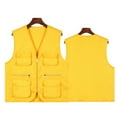 thumbnail image 4 of Loopsun Kids Cargo Vests, Kids Boys Girls Solid V Neck Vests Outerwear with Multiple Pockets Yellow, 7-8 Years, 4 of 4