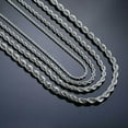 thumbnail image 2 of GKNET Solid Silver 2-5Mm Twisted Rope Chain Necklace 16" - 36" Mens Womens Necklace-3MM-20inch, 2 of 9