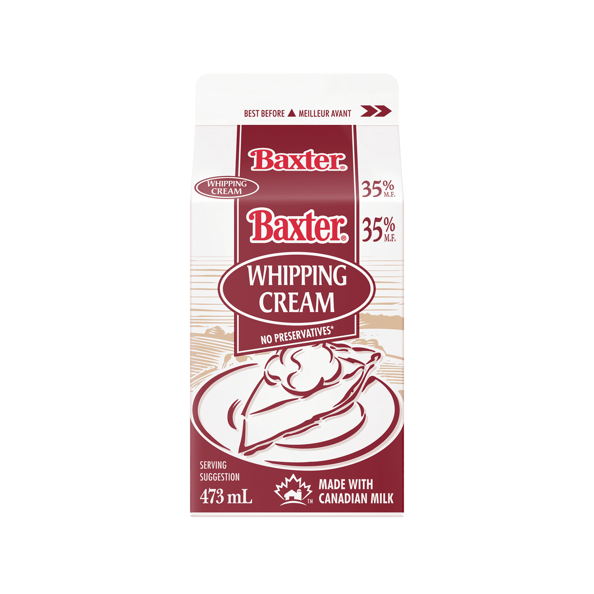 Baxter 35% Whipping Cream, 473 mL