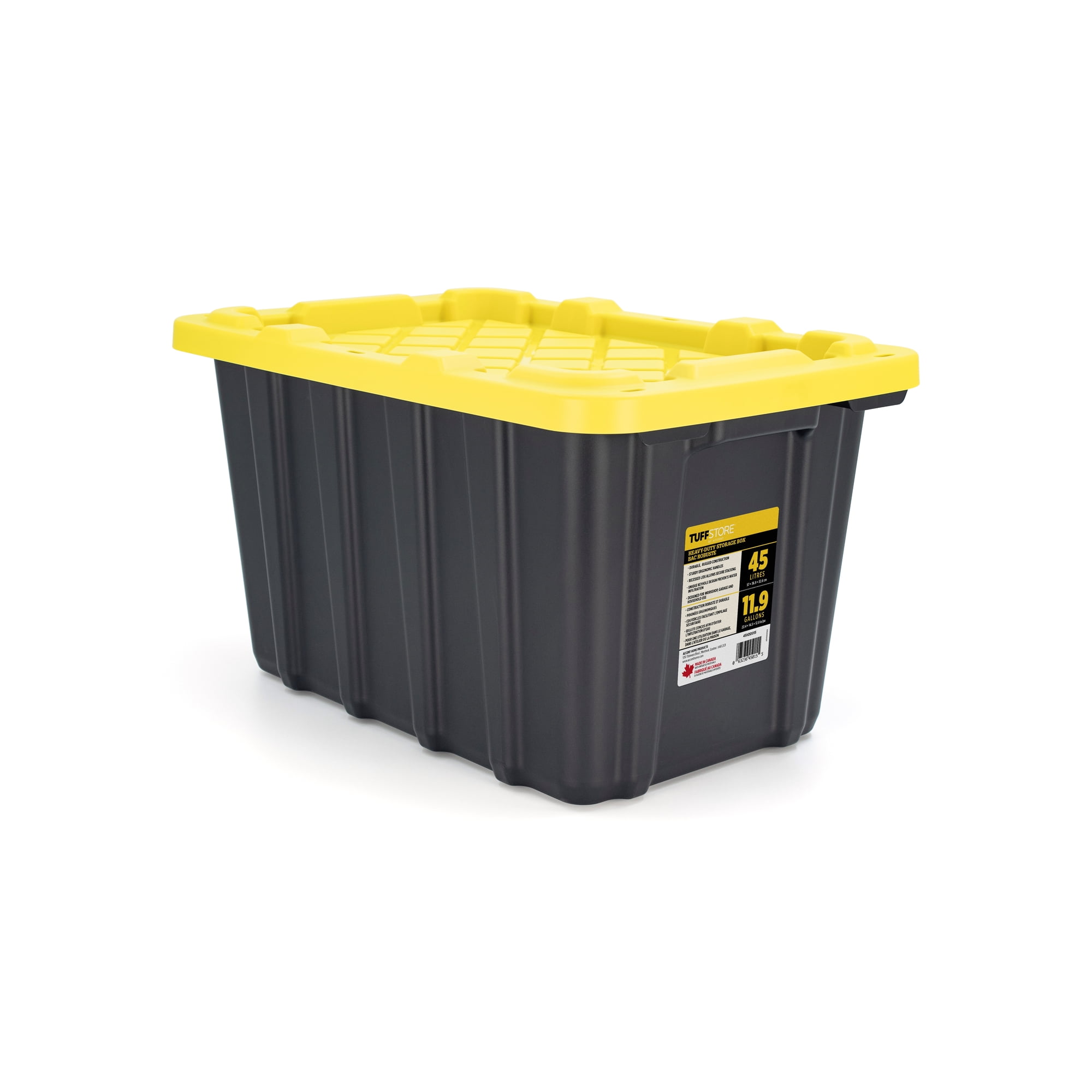 Tuff StoreTM 45L (11.9 gal.), Heavy Duty - Safety Yellow & Carbon