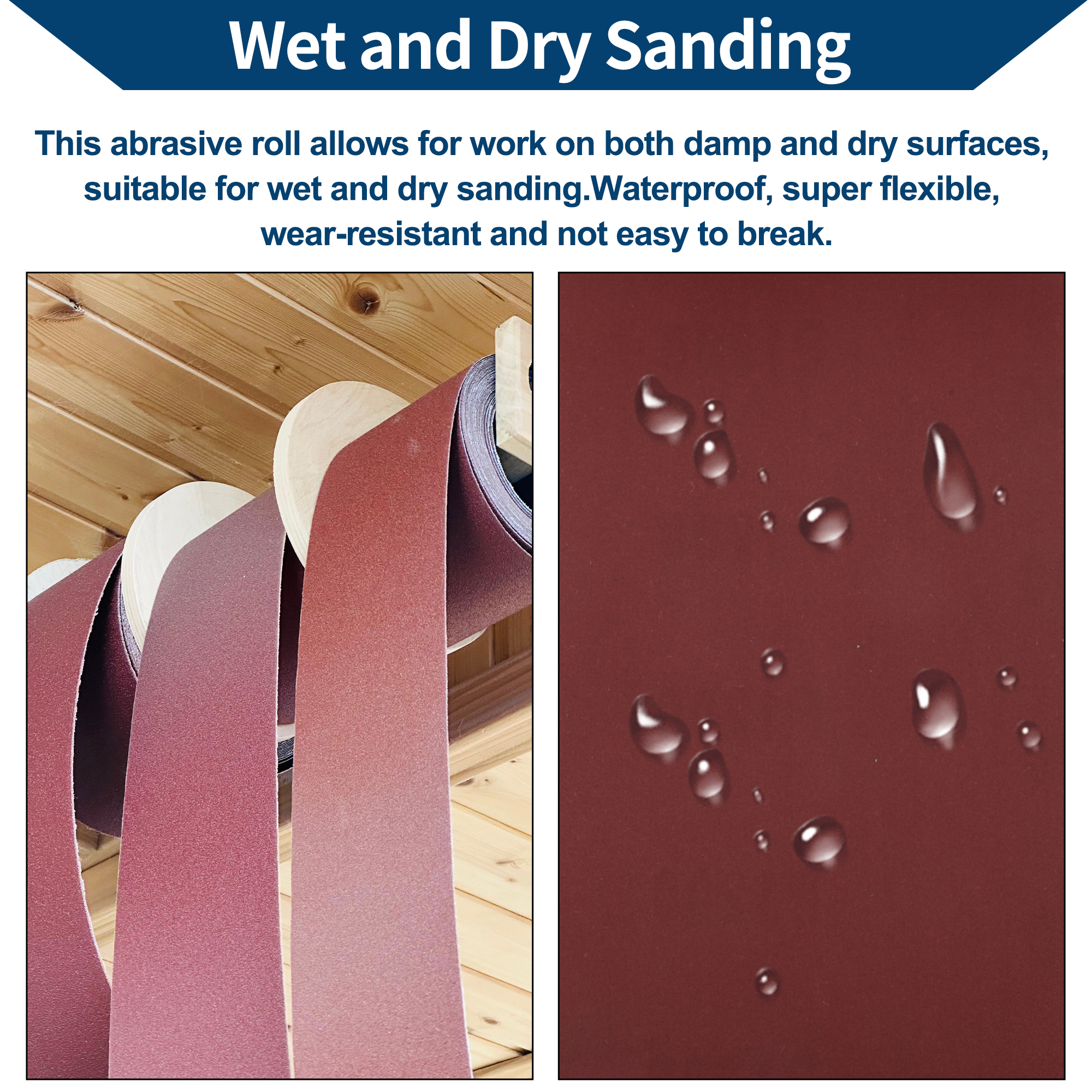 Unique Bargains Hook and Loop Longboard Sandpaper Roll 393.70" x 3.94" 1 Pc P1200