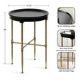 thumbnail image 2 of Kate and Laurel Valdi Traditional Round Side Table, 19 x 26, Black and Antique Gold, Vintage Glam Circle End Table with Geometric Metal Base and Raised Edge Tabletop, 2 of 10