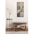 thumbnail image 6 of Kate and Laurel Sylvie Curved Grid Abstract on Neutral Linen Framed Canvas Wall Art by The Creative Bunch Studio, 18x40 Gray, Modern Geometric Abstract Art for Wall, 6 of 7