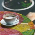 thumbnail image 3 of Ambesonne Autumn Leaves Fitted Round Tablecloth, Colorful Leaf Print, 45"- 56" Diameter, Apple Green and Fern Green, 3 of 5