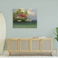 thumbnail image 2 of Summer Coastal Vacation Cottage Landscape Painting Gallery Wrapped Canvas Print Wall Art, 2 of 7