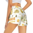 thumbnail image 3 of Goofa Farm Bee Cute Honey Printed Women 2 in 1 Running Shorts,Quick Dry Athletic Workout Shorts,High Waisted Athletic Shorts with Liner Pockets-Small, 3 of 9