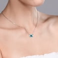 thumbnail image 3 of Gem Stone King 925 Sterling Silver Millennium Blue Mystic Topaz Pendant Necklace for Women | 2.00 Cttw | Gemstone November Birthstone | Round 8MM | With 18 inch Chain, 3 of 4