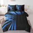 thumbnail image 1 of Erosebridal Futuristic Abstract Bedding Sets Twin Size, Gradient Geometric Comforter Sets with Sheets, Hippie Striped Decor, Reversible, 1 of 5