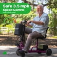 thumbnail image 4 of Ultra-Lightweight Foldable Mobility Scooters for Seniors & Adults,All Terrain Mobility Scooter with 300lbs,Arshin Electric Wheelchair Strong Device for Travel,2 Batteries,Variable Speed(Purple), 4 of 9