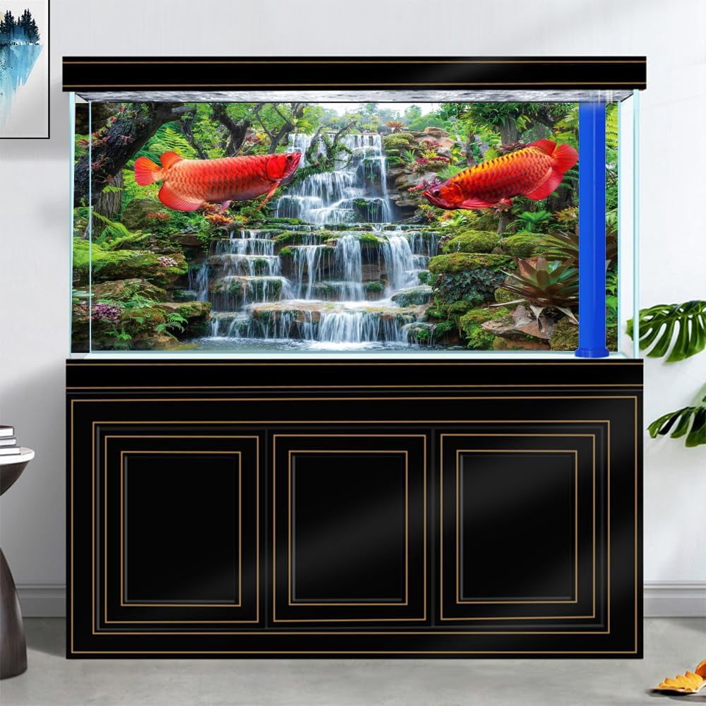 Terrarium/Aquarium-Hintergrund „Nebelwald“ – 75 X 45 Cm, Vinyl Mit Stein- & Baum-Motiv, Für Reptilien & Fische