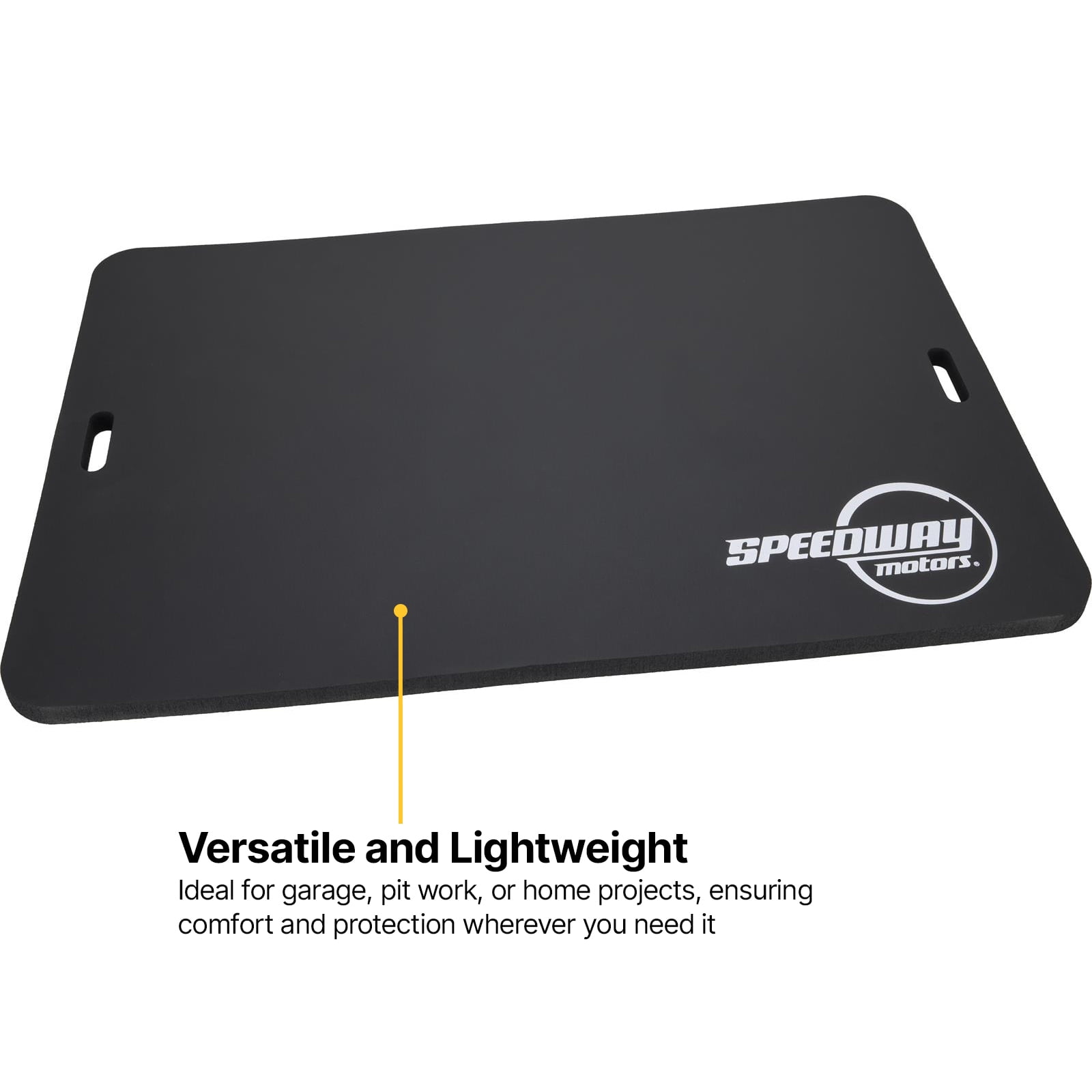 Speedway Motors Large Foam Work Mat and Kneeling Pad for Garage or Racing Pits, 46 x 30 x 1 Inch Thick Comfortable Mechanic Pad with Dual Carry Handles for Under-Vehicle Service