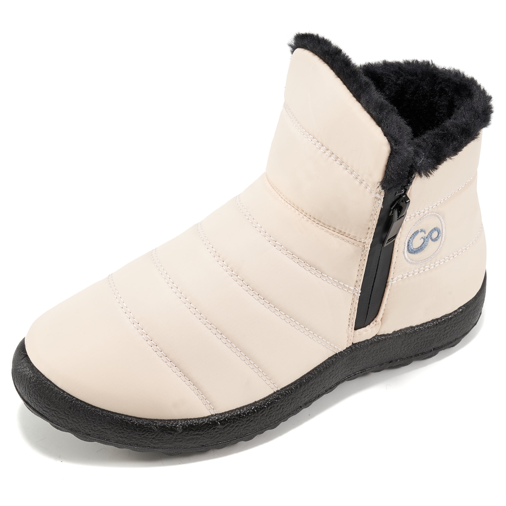 Women's Double Touch & Close Faux Fur Ankle Winter Boots - Slip On, Water Resistant, Thermal - View #9