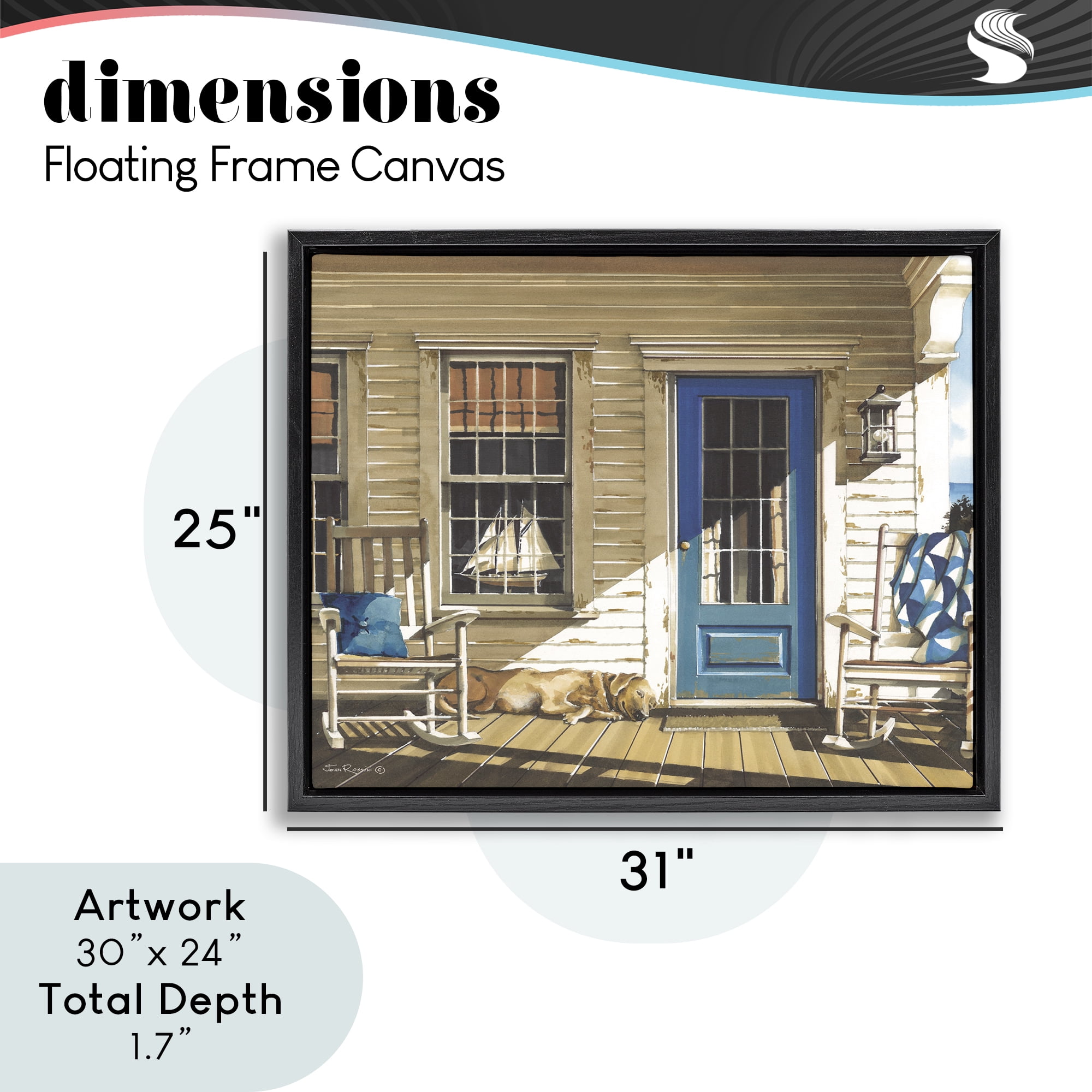 Stupell Industries Front Porch Gathering Black Framed Floater Canvas Wall Art, design by John Rossini