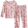 thumbnail image 5 of YDFCWX Pajamas for Girls Little Girls 2 Piece Jammies Set Girls Soft Pajamas Long Sleeve Daily Sleepwear Red,6-12 Months, 5 of 7