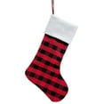 thumbnail image 2 of Large Red Black Plaid Christmas Stocking, 19 inch Xmas Buffalo Plaid Hanging Stocking Decoration, Personalized Stocking Decoration for Christmas Tree, Holiday Christmas Decorations Indoor, 2 of 9