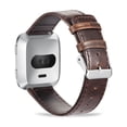 thumbnail image 2 of Mignova for Fitbit Versa Classic Leather Accessory Band for Women Men,Genuine Leather Replacement Bracele Wrist Watch Band for Fitbit Versa Fitness Smart Watch (Dark Brown), 2 of 5