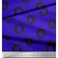 thumbnail image 2 of Soimoi Blue Rayon Fabric Line & Circle Geometric Print Fabric by the Yard 42 Inch Wide, 2 of 3