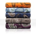 thumbnail image 4 of Impressions by Luxor Treasures FLASDPC PANB Cotton Flannel Standard Pillowcase Set Paisley, Navy Blue, 4 of 6