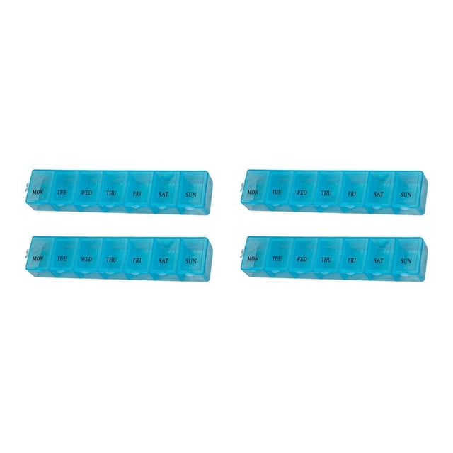 stanreset Pack of 2 Pill Case Travel Sealing Tablet Container Pocket Plastic Reusable Organizer Elder Backpacking Holder Box Blue Blue 2Set