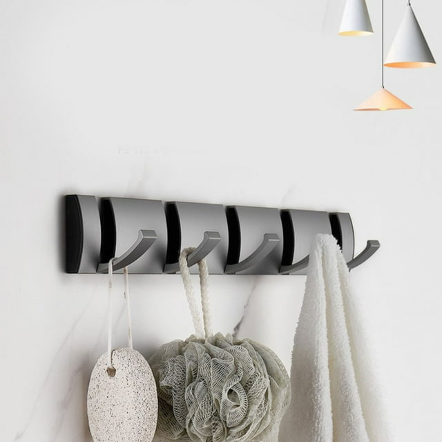 Hooks 1 | Wall Mounted Coat Rack Aluminum Coat Hook Self Viscose Wall Hook With 5 Retractable Hooks For Hanging