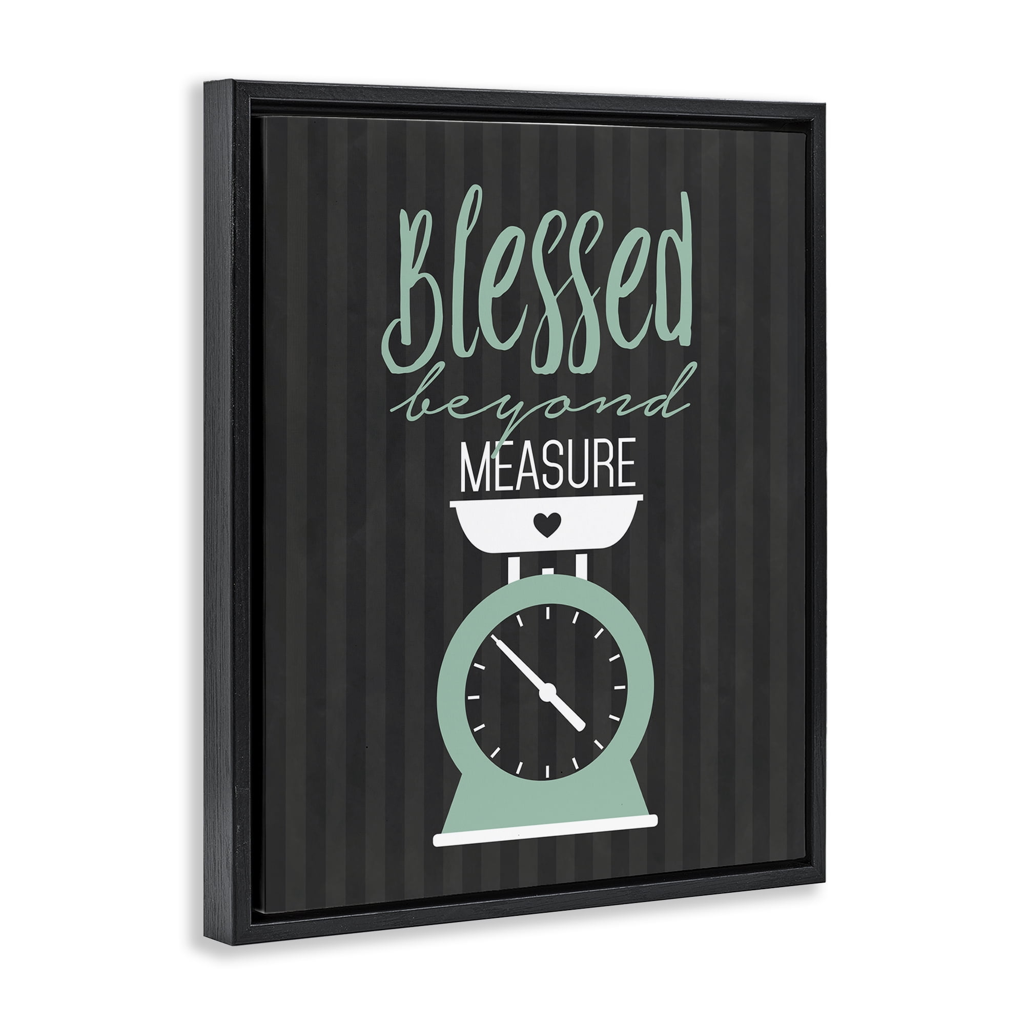 Blessed Beyond Measure Scale Black Framed Floater Canvas Wall Art, design by Lettered and Lined