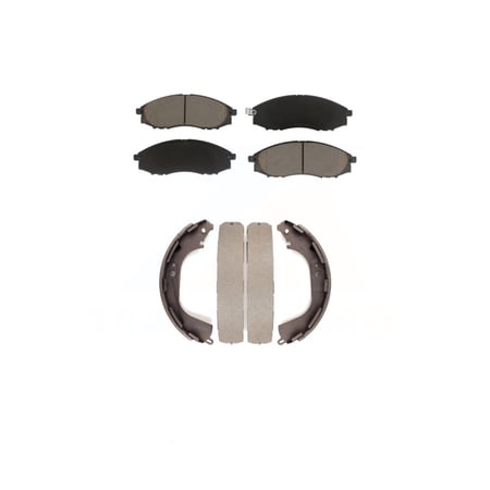 Transit Auto Front Rear Ceramic Brake Pads and Drum Shoes Kit for Car Nissan Xterra Frontier KCN-100459