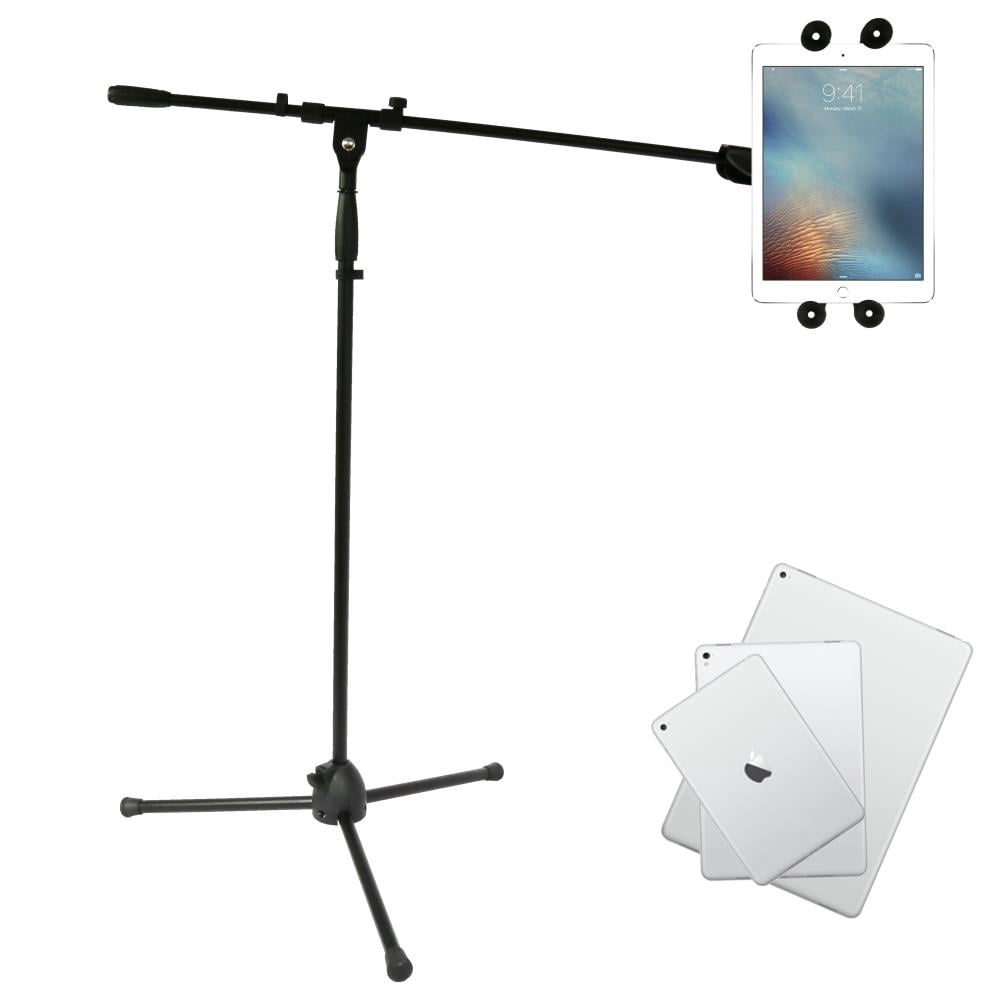 PYLE PMKSPAD1 - Multimedia iPad and Microphone Stand - Adjustable to Fit All iPad Models