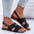 thumbnail image 7 of Wide Width Shoes for Women, Dressy Flat Sandals for Women, Women Flat Sandals, Womens Slingback Sandals, Peep Toe Low Block Heel Sandals for Women, Leather Insole Comfort Sandals, Black 5.5, 7 of 7