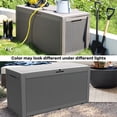 thumbnail image 2 of 380L/100Gal Litre Resin Deck Box Rustproof storage for Patio Furniture with Gas Poles, Garden Tools and Pool Toys, Durable Lockable lid, UV Protected, Weatherproof, Gray, 2 of 7