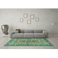 thumbnail image 3 of Ahgly Company Indoor Rectangle Medallion Turquoise Blue Traditional Area Rugs, 2' x 4', 3 of 4