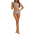 thumbnail image 2 of INSPIRE CHIC Conjuntos de Bikini de Leopardo con Tirantes Ajustables para Mujeres 2 Piezas de Baño de Cintura Alta Tallas X-Small Negro, 2 of 5
