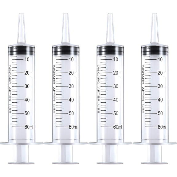 ACDANC Medicine Feeding Pacifier 20ml 60ml Large Feeding Syringe Large Capacity Pet Feeder Pump Measuring 60ML 4PCS