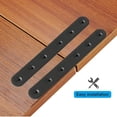 thumbnail image 2 of Growment 6.1 in x 0.78 in, 0.12 Inch Thick Stainless Steel Flat, Straight Wood Brackets Black with 24 x screws 4 Piece, 2 of 7
