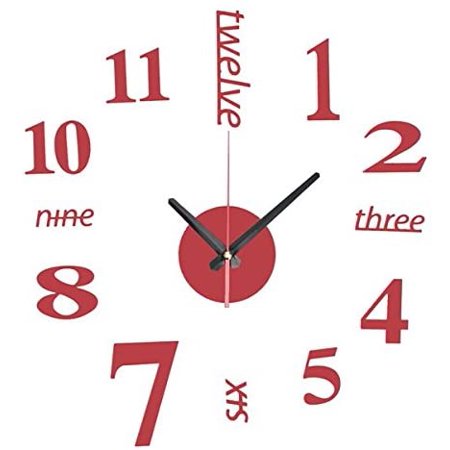 Mini Sticker Clock licenbar DIY Mini Modern Art Mirror Wall Clock 3D Sticker Design Home ...
