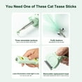 thumbnail image 3 of Mistaha USB Rechargeable Cat Teaser Toy with Feather Rope and Comb - Green - Multi-functional Pet Grooming Brush - LED Light - Extendable Wand, 3 of 7