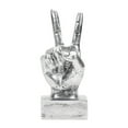 thumbnail image 2 of Tongina Funny Finger Gesture Statue Creative Gesture Sculpture Friend Gift Resin Hand Figurine Desk Decoration for Office Desk Indoor , Peace, 2 of 8