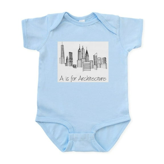 CafePress - A Is For Architecture Skyline Body Suit - Baby Light Bodysuit, Size Newborn - 24 Months
