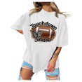 thumbnail image 1 of TSADFHJI Cute Tops for Girls 10-12 Rugby Letter Print Casual Round Neck Drop Shoulder Tee Shirt L, 1 of 4