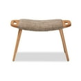thumbnail image 2 of Baxton Studio Banner Mid-Century Modern Light Brown Fabric Upholstered and Oak Brown Finished Wood Accent Bench, 2 of 7