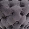 thumbnail image 4 of GDF Studio Anikki Modern Glam Velvet Button Tufted Square Ottoman, Gray and Dark Brown, 4 of 7