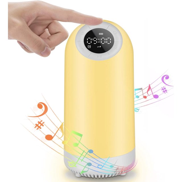 Veilleuse Portable RGB Dimmable : Lampe de Chevet Tactile avec Haut-Parleur Bluetooth, Réveil Numérique, Veilleuse, Radio FM, Mode TWS, Passer des Appels, Français, Android & Ios