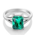 thumbnail image 3 of Gem Stone King 2.30 Cttw Green Nano Emerald Solitaire Engagement Ring for Women | 925 Sterling Silver | Emerald Cut 9X7MM | Gemstone May Birthstone | Available in Size 5,6,7,8,9, 3 of 5