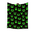 thumbnail image 5 of Spooky Black Green Ghost Throw Blanket, Soft Cozy Plush Flannel Fleece for Kids Adults, Halloween Holiday Room Decor for Couch Sofa Bed Nap, 27x40in, 5 of 7