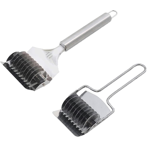 2 Stainless Steel Pizza Noodle Cutter, Manual Pasta Maker Machine, Pizza Diamond Roller, Mini Rollin