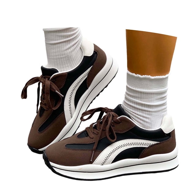 Espadrilles Mode à Plateforme pour Femmes Tennis Rétro Marche Décontractées Espadrilles Élégantes Durables de Luxe Chaussures de Course à Roulettes