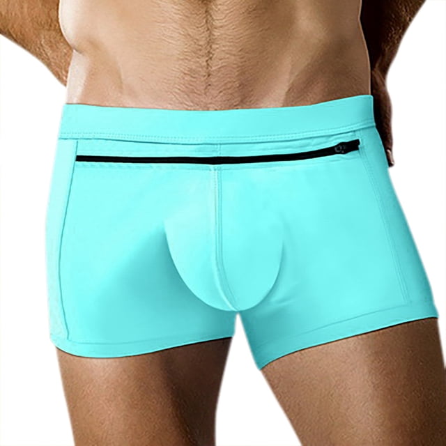 Men's Swim Shorts with Front Pocket Zipper Design for Beach and Pool - Classic Men's Bathing Suit with Back Pocket Travel Ready Fit and Quick-Dry Fabric