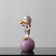 thumbnail image 3 of Escultura de resina adorable, pieza decorativa moderna con forma de personaje de dibujos animados A_Boy_Purple, 3 of 9