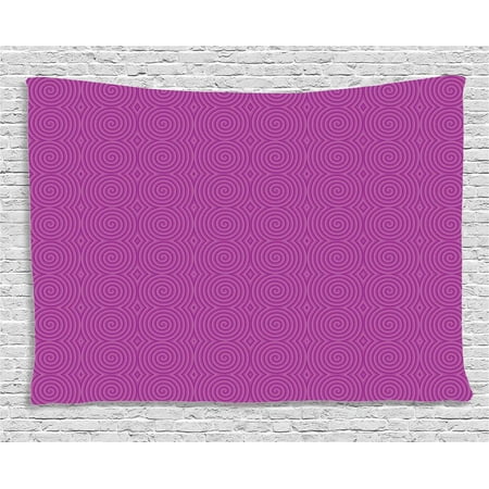 Le Click Tile Spiral - Magenta Decor Tapestry, Turning Rotary Spiral Tile Twist Symmetric Spinning Plural Motion Modern Image, Wall Hanging for Bedroom Living Room Dorm Decor, 60W X 40L Inches, Bubblegum, by Ambesonne