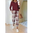 thumbnail image 3 of Oudiya Women Pajamas Long Sleeve Comfy Jogger Set Lounge Pjs Set With Pockets, S-XXL, 3 of 7