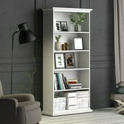 Tvilum Sonoma Adjustable 5 Shelf Bookcase for Adults, White